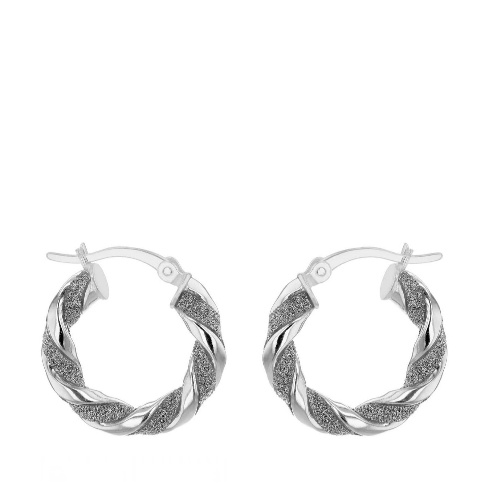Faith & Brown Stardust Spiral Hoops Sterling Silver
