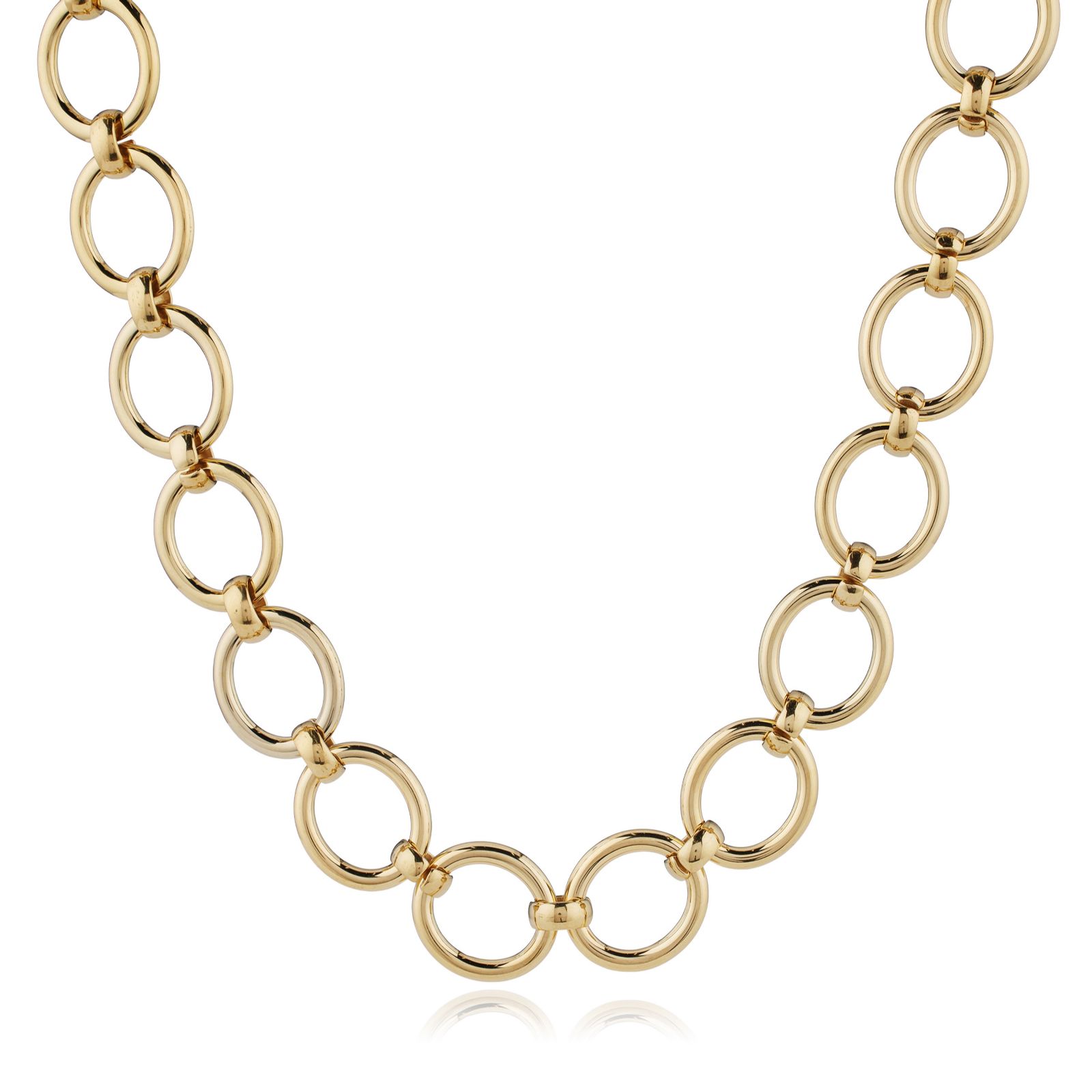 Steel by Diamonique Circle Link Chain Necklace Stainless Steel