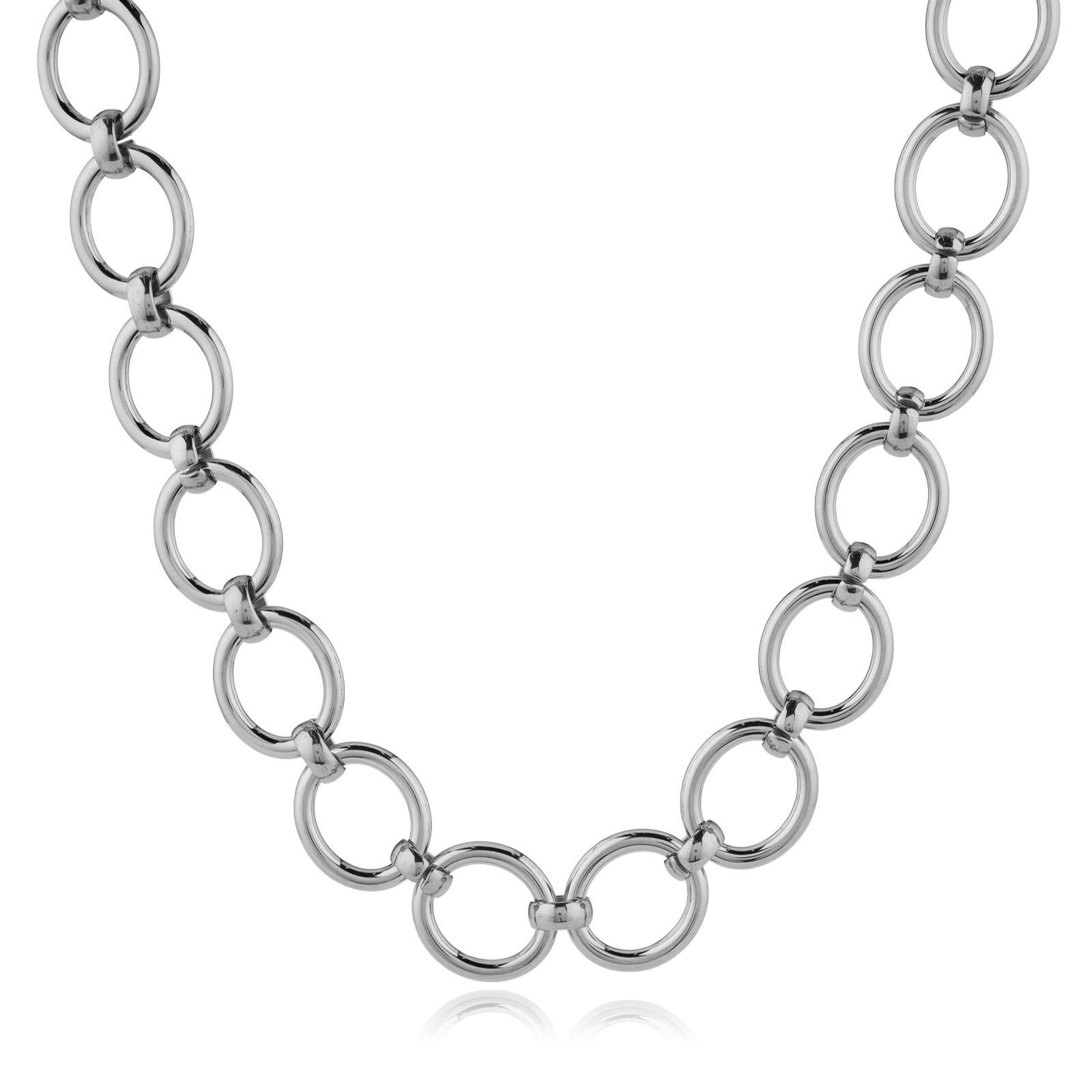 Steel by Diamonique Circle Link Chain Necklace Stainless Steel