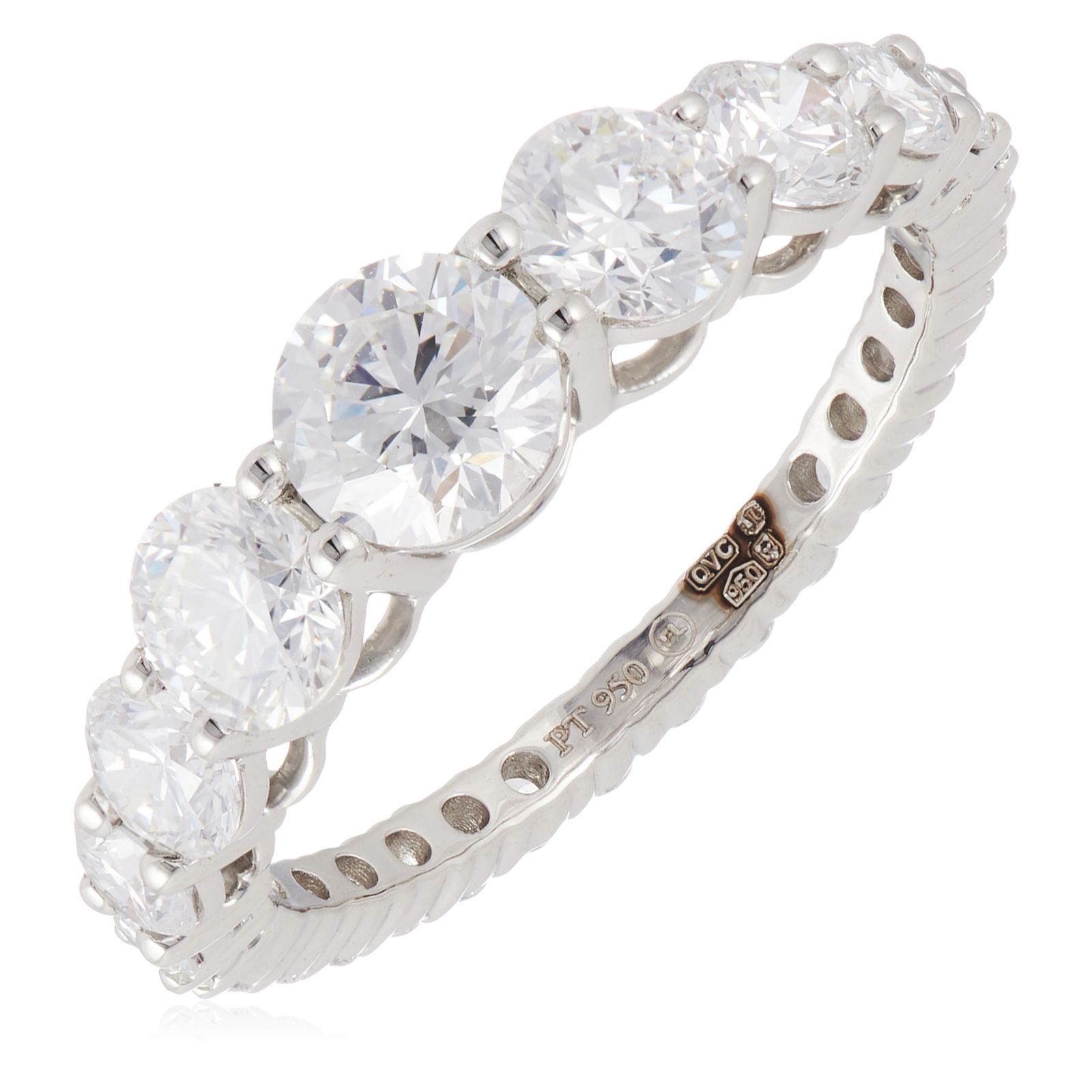 Fire Light 2.5ct Lab Grown Diamond  Graduated Full Eternity Ring Platinum