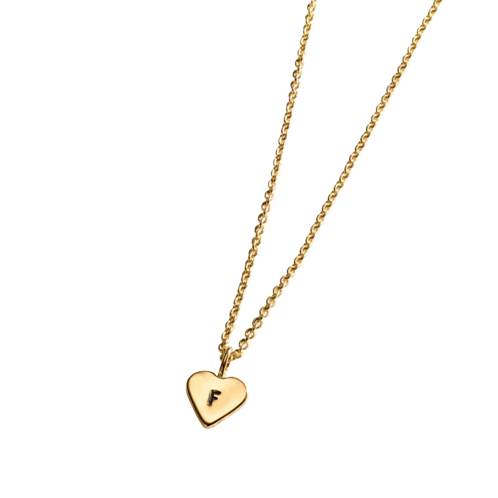 Posh Totty Designs Heart Charm Gold Plated Necklace Sterling Silver
