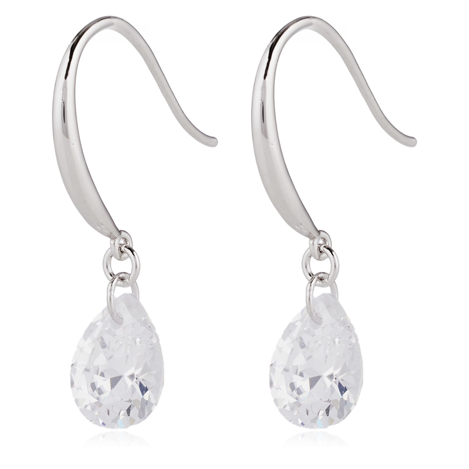 Diamonique 4.5ct Pear Drop Earrings Sterling Silver