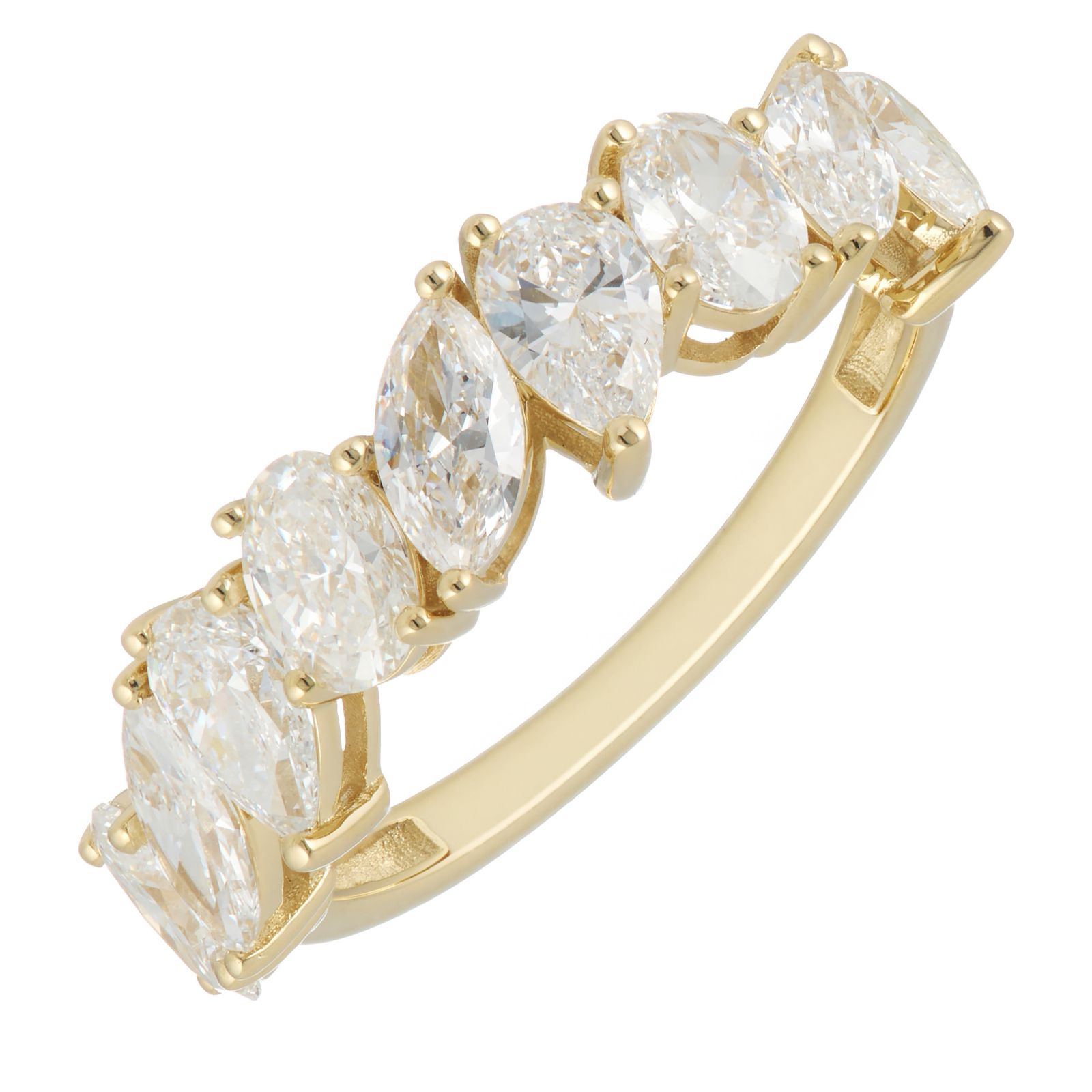 Fire Light 2.1ct Lab Grown Diamond Mixed Cut Eternity Ring 9ct Gold