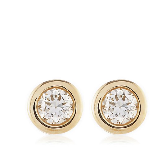 0.15ct Diamond Bezel Stud Earrings 9ct Gold
