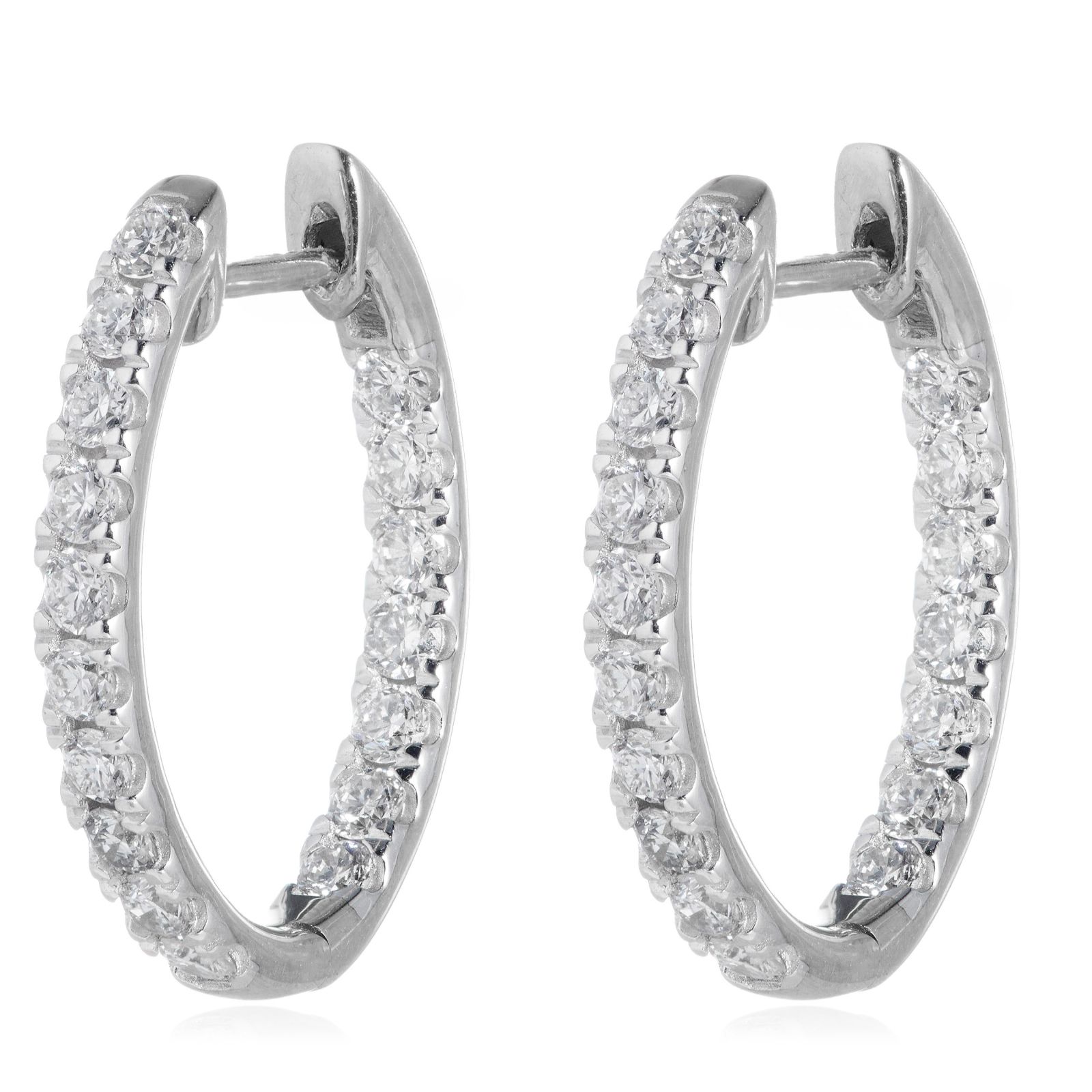 Fire Light 1ct Diamond Lab Grown Hoop Earrings 9ct Gold