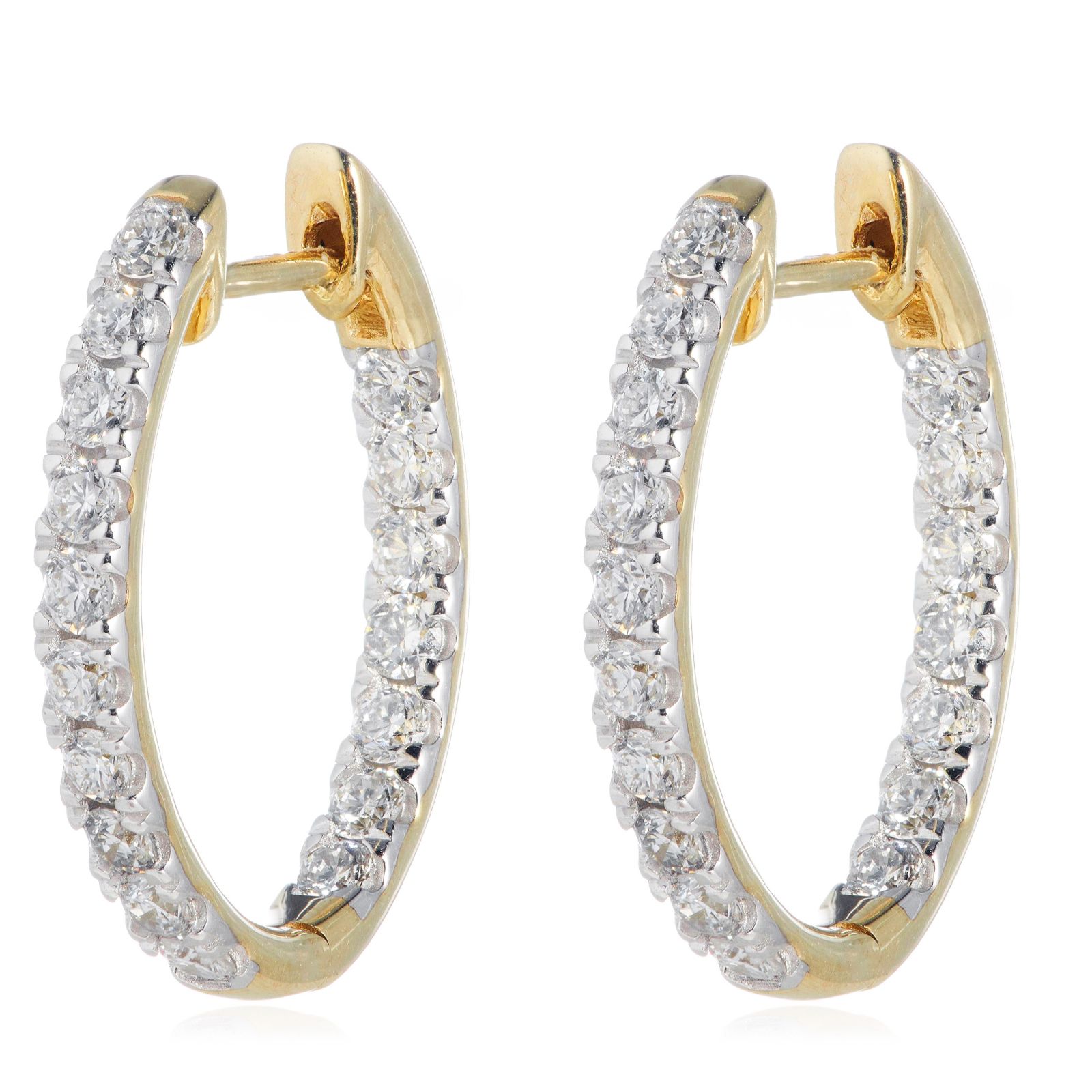 Fire Light 1ct Diamond Lab Grown Hoop Earrings 9ct Gold