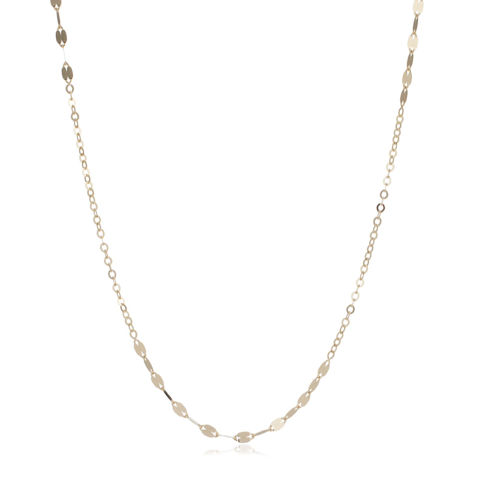 GOLD 9ct Italian Gold 60cm Petal Station Necklace 1.77g