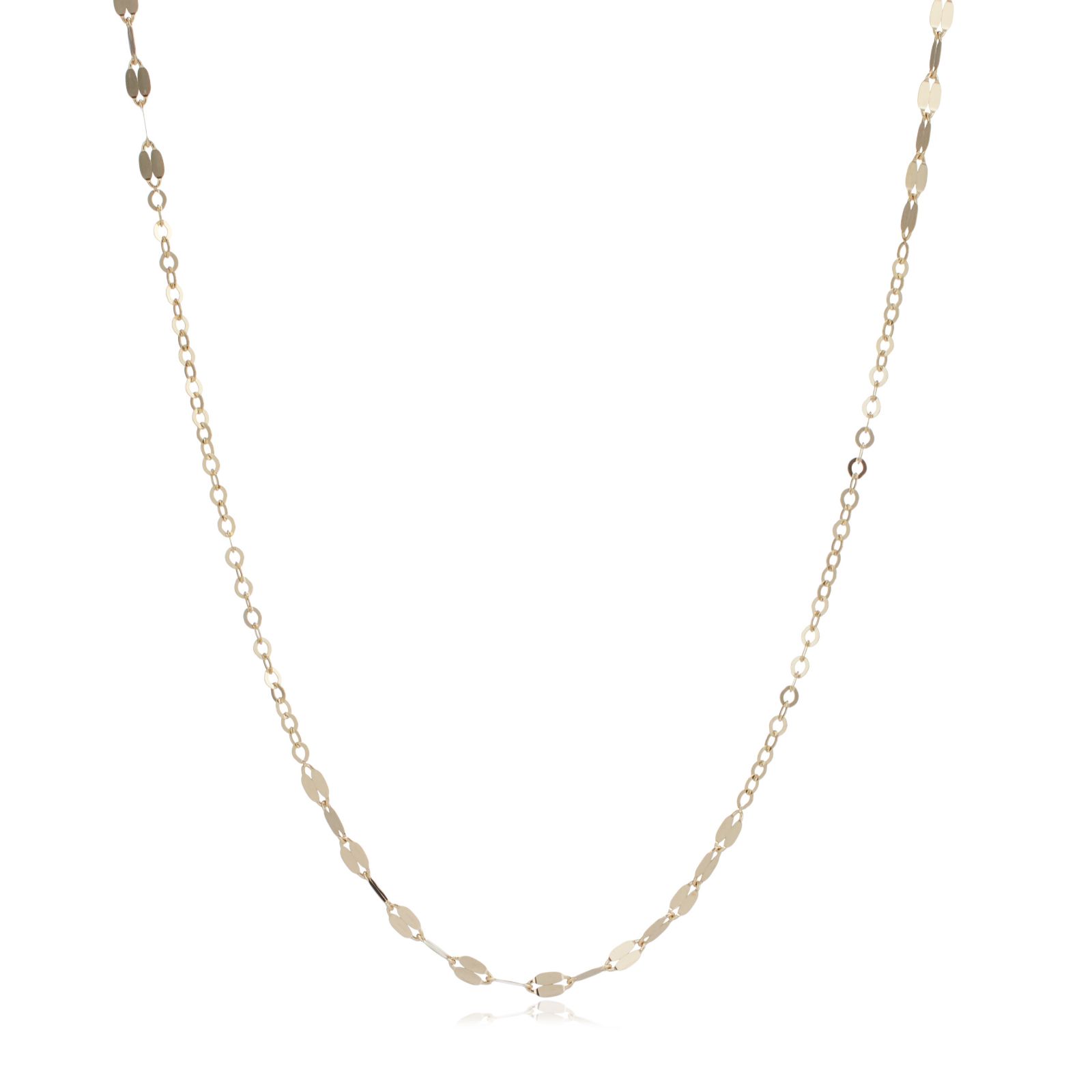 GOLD 9ct Italian Gold 60cm Petal Station Necklace 1.77g
