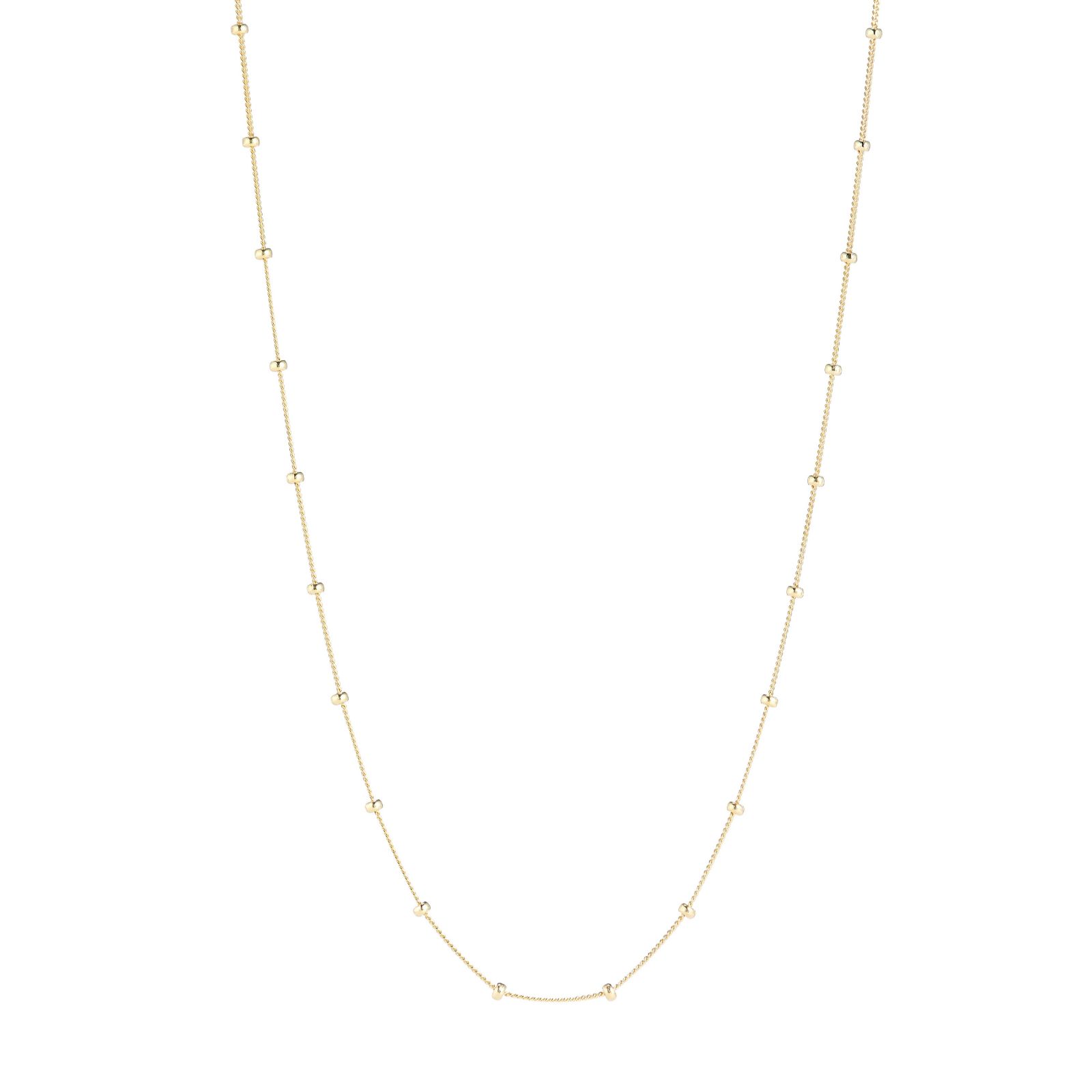 GOLD 9ct Italian Gold Curb Diamond Cut with Beads Necklace 1.60g