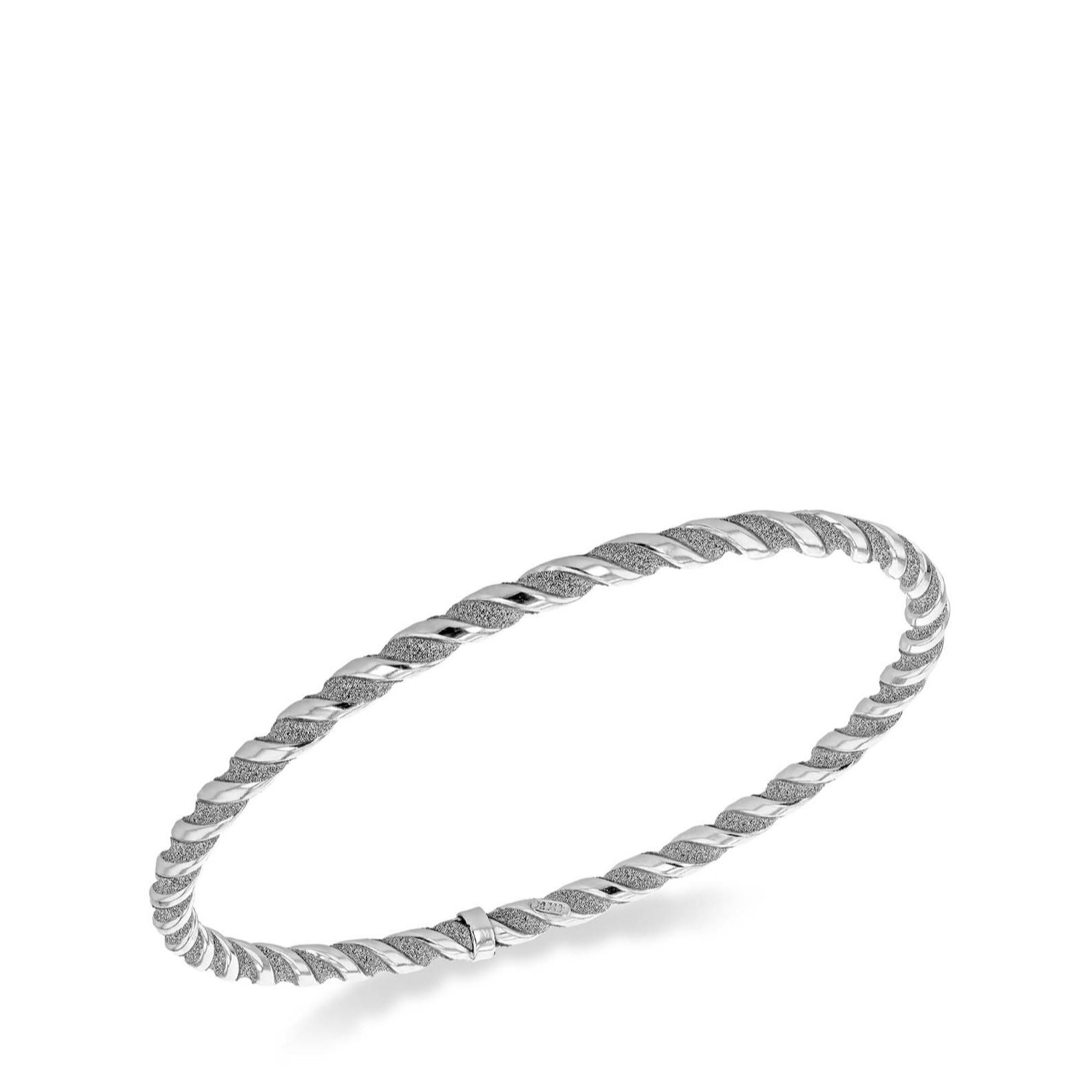 Faith & Brown Stardust Spiral Bangle Sterling Silver