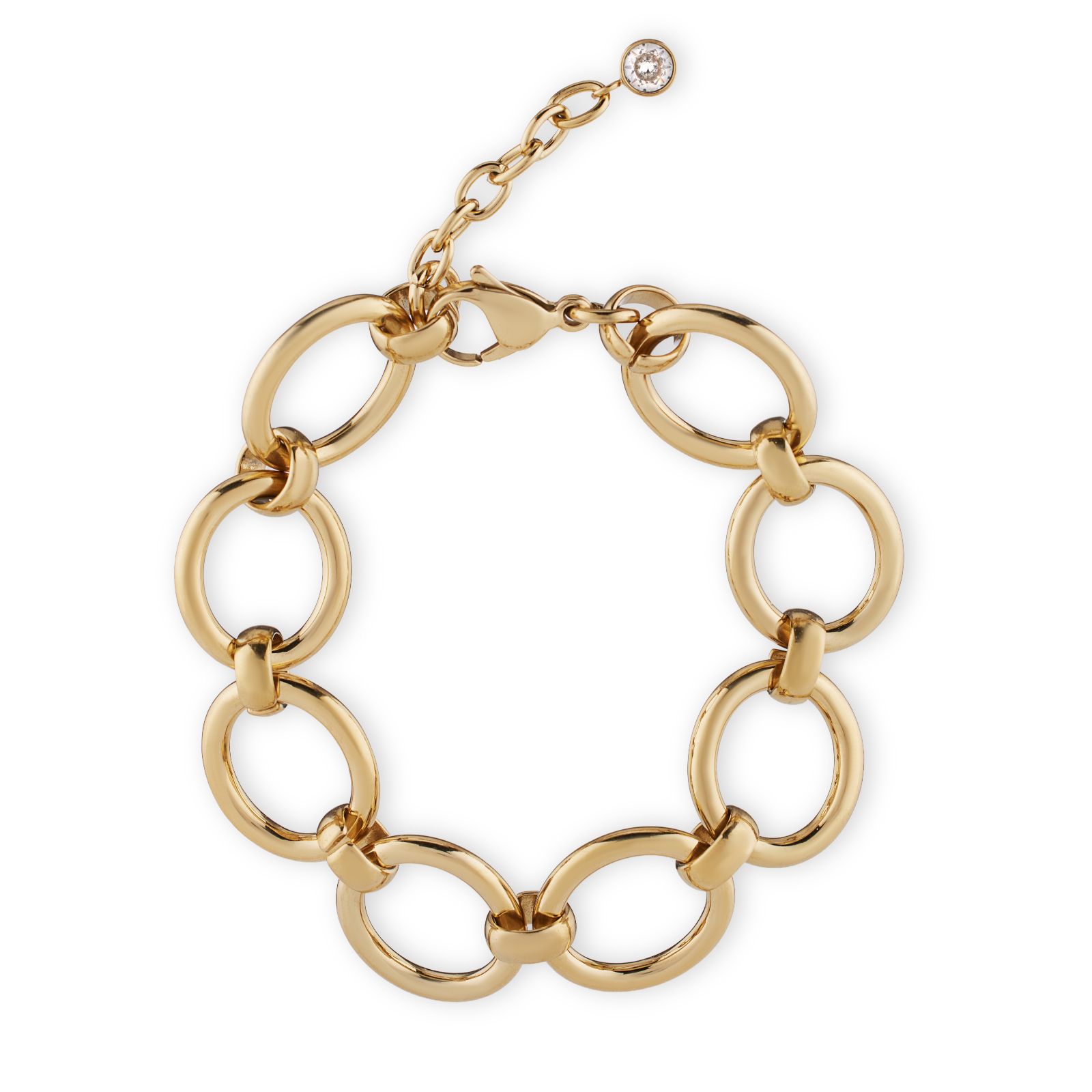 Steel by Diamonique Circle Link Chain Bracelet Stainless Steel