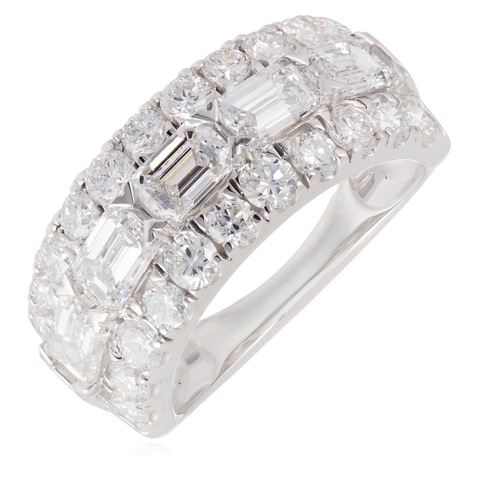 Firelight 3.5ct Lab Grown Diamond Emerald Cut Band Ring 9ct Gold