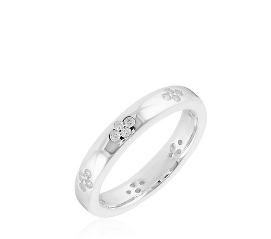 Diamonique 0.3ct Clover Eternity Ring Sterling Silver