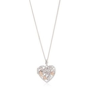 Clogau Royal Clogau Oak Heart Locket Sterling Silver & 9ct Gold - 348806