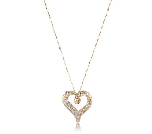 0.50ct Diamond Heart Pendant Necklace Sterling Silver