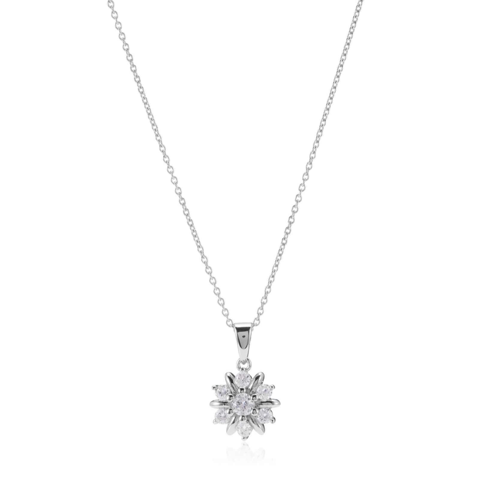 Diamonique 0.73ct tw Star Pendant Necklace Sterling Silver - QVC UK