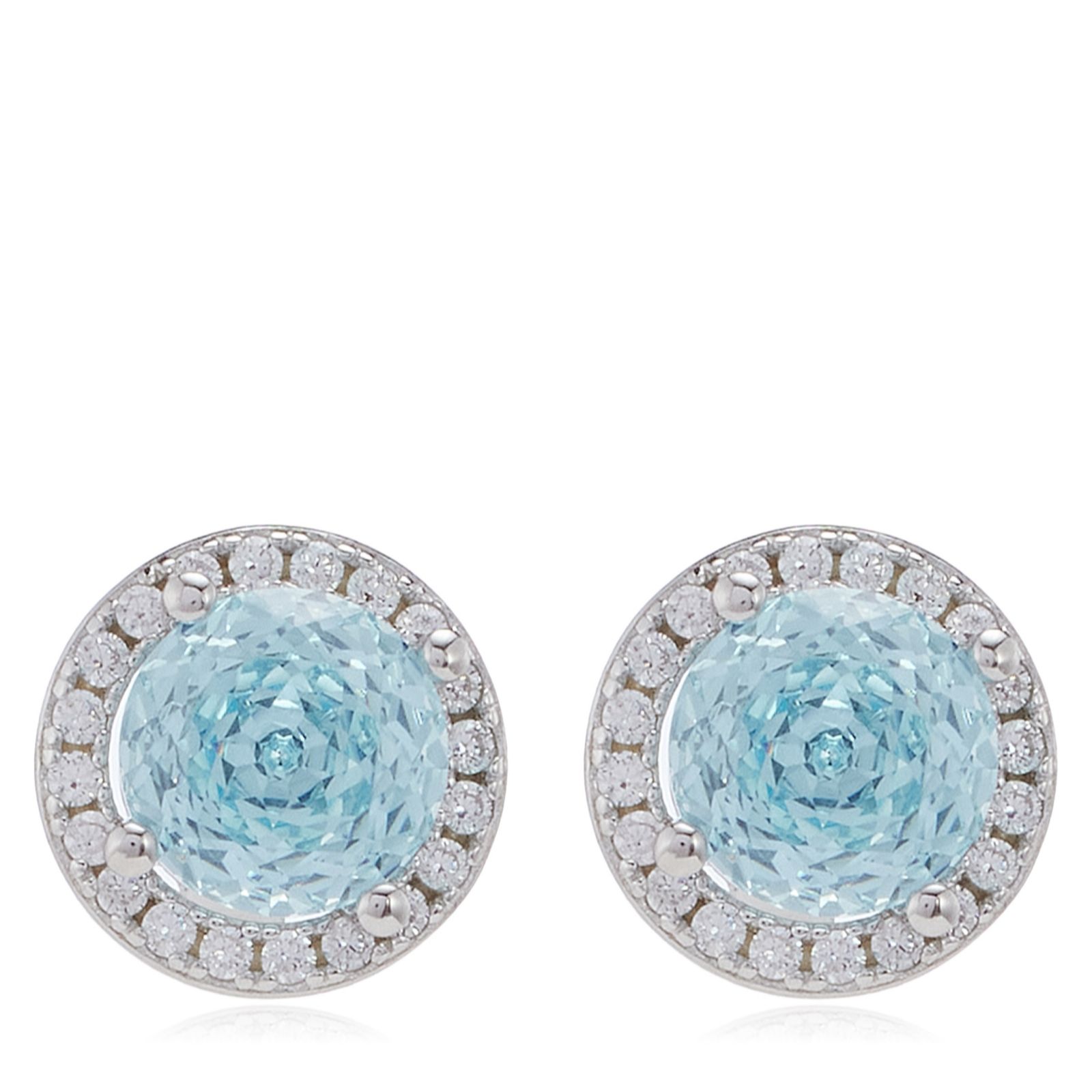 Diamonique 2.16ct tw Rose Cut Simulated Gemstone Stud Earrings Sterling Silver