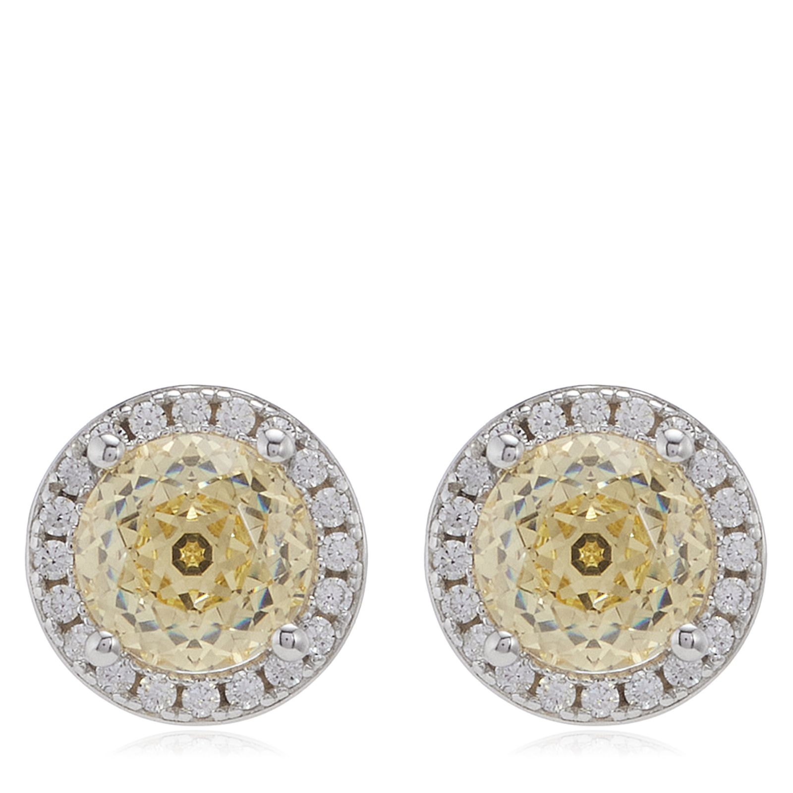 Diamonique 2.16ct tw Rose Cut Simulated Gemstone Stud Earrings Sterling Silver