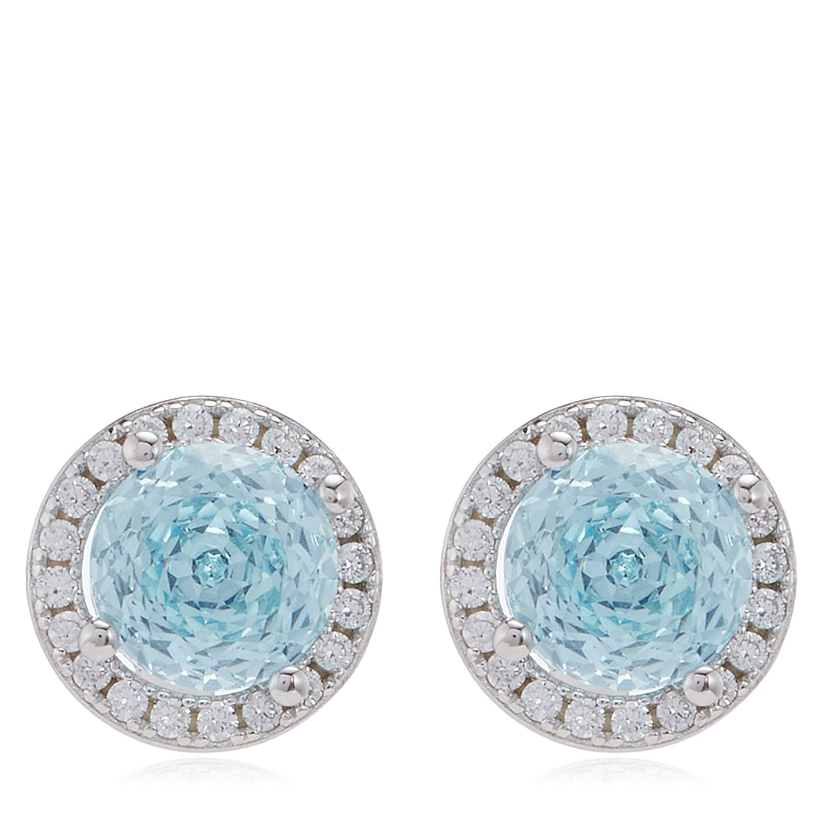Diamonique 2.16ct tw Rose Cut Simulated Gemstone Stud Earrings Sterling Silver