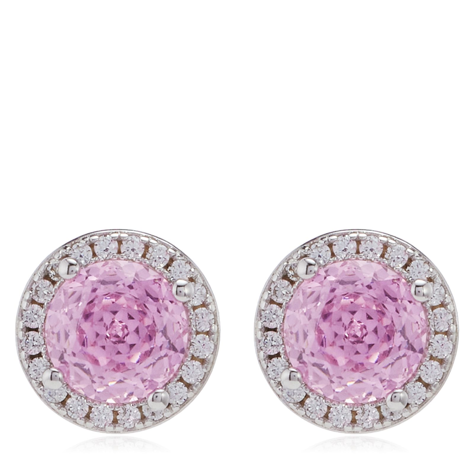 Diamonique 2.16ct tw Rose Cut Simulated Gemstone Stud Earrings Sterling Silver