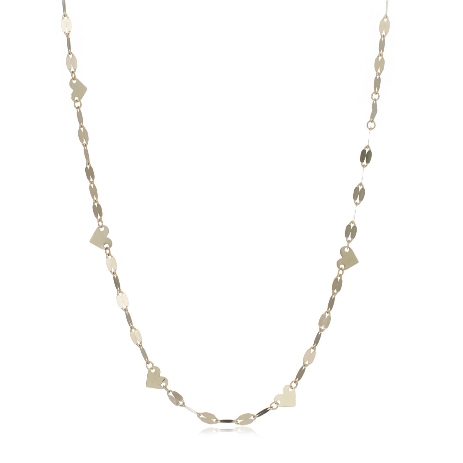 Gold 9ct Italian Gold Heart Petal Necklace 1.60g