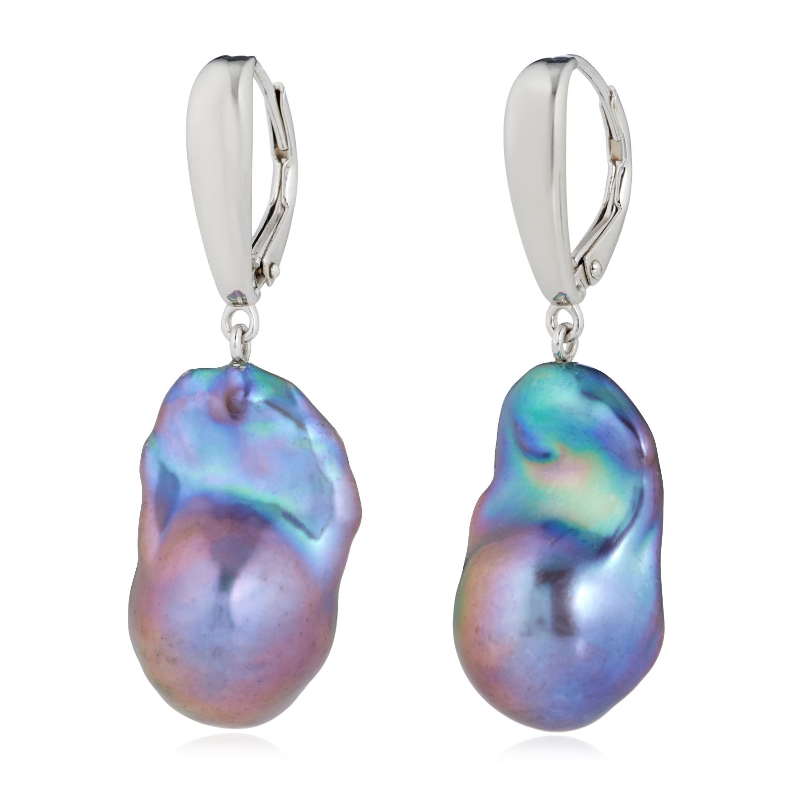 Lara Pearl Private Reserve 13mm Nucleated Baroque Pearl Earring Sterling Silver