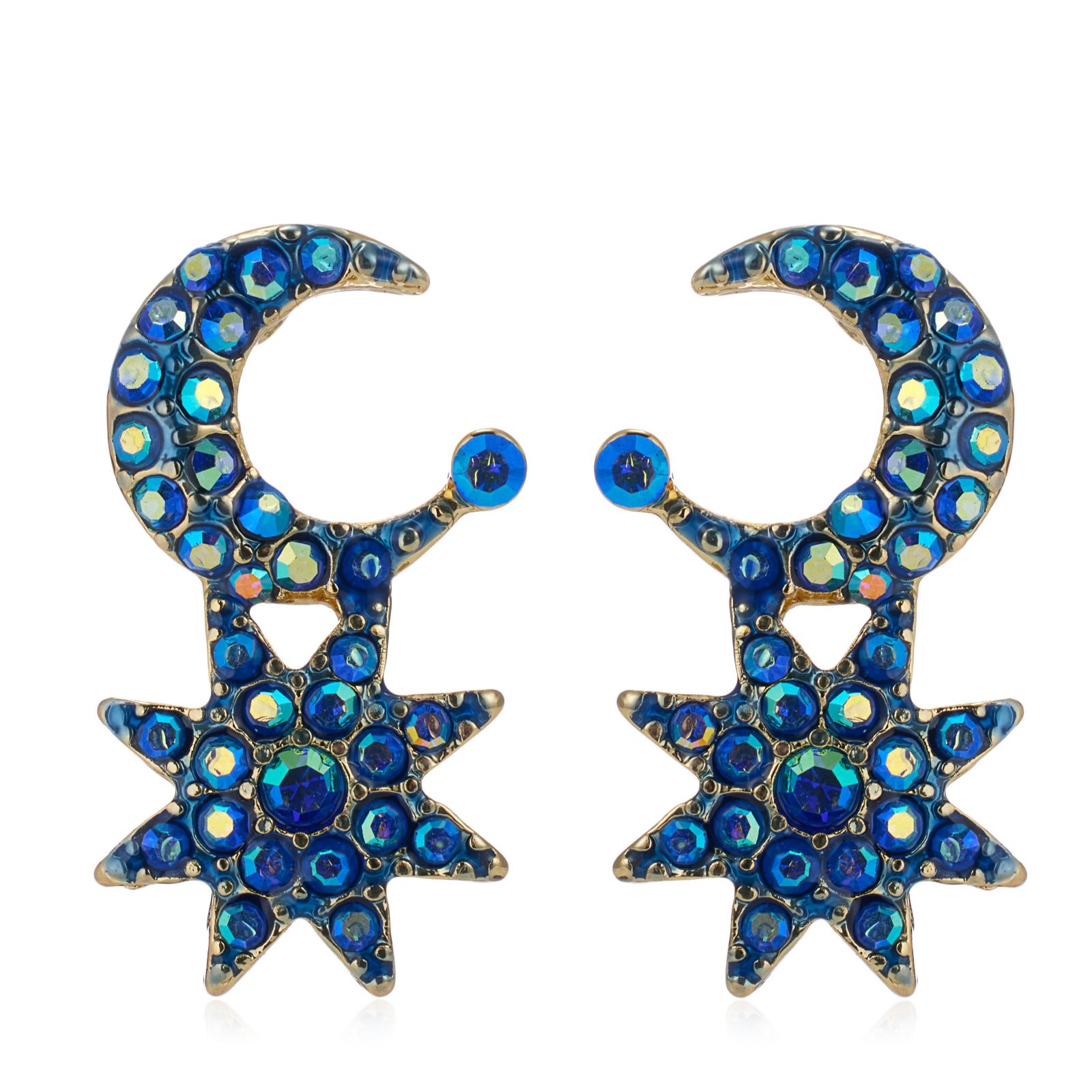 Butler & Wilson Moon & Star Earrings
