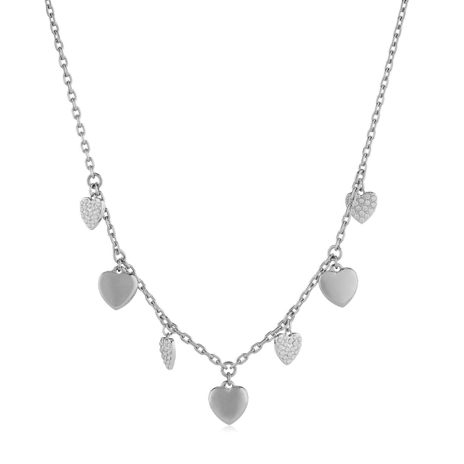 Steel by Diamonique Heart Droplet Necklace Stainless Steel