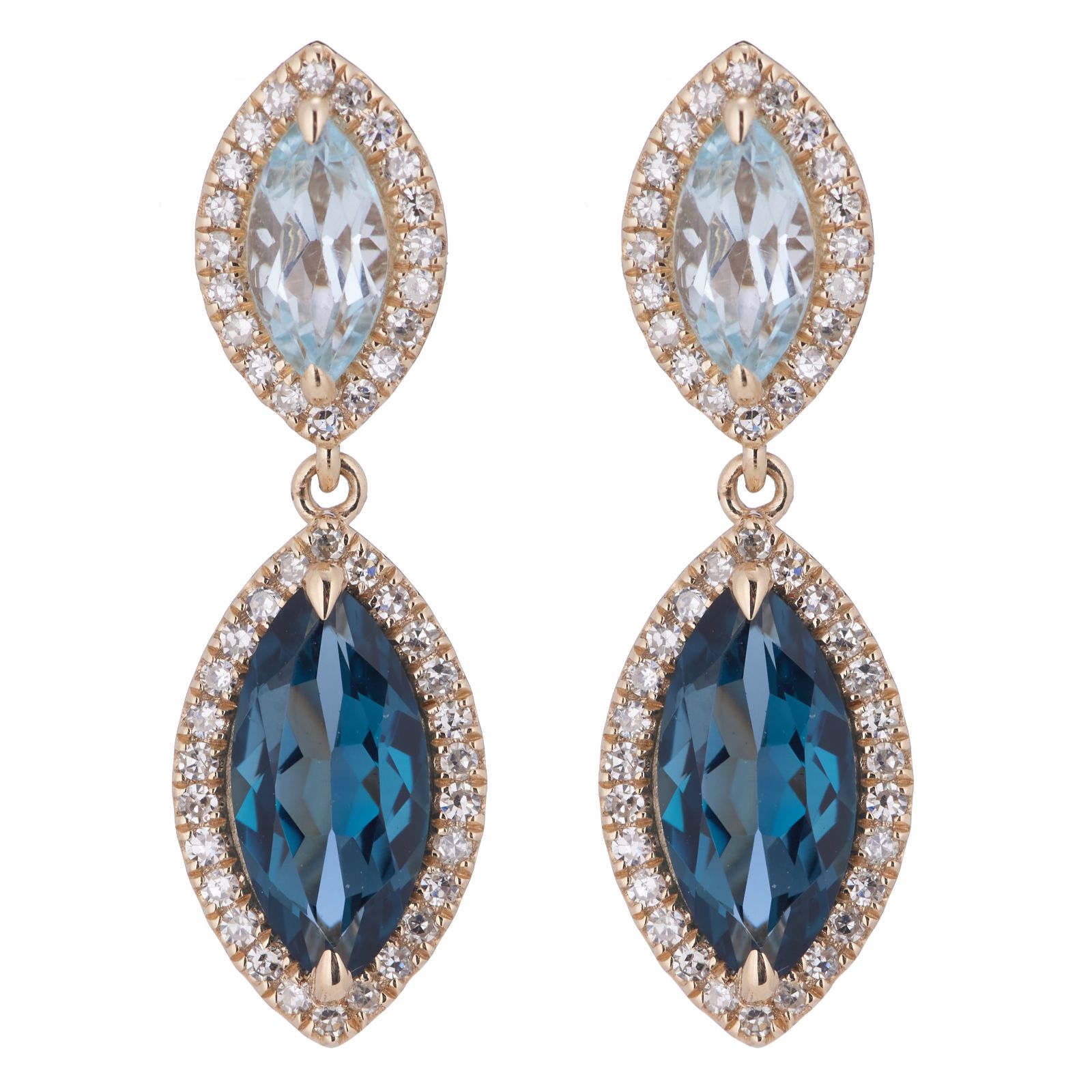 Oisha 3.09ct Topaz and 0.33ct Diamond Earrings 9ct Gold
