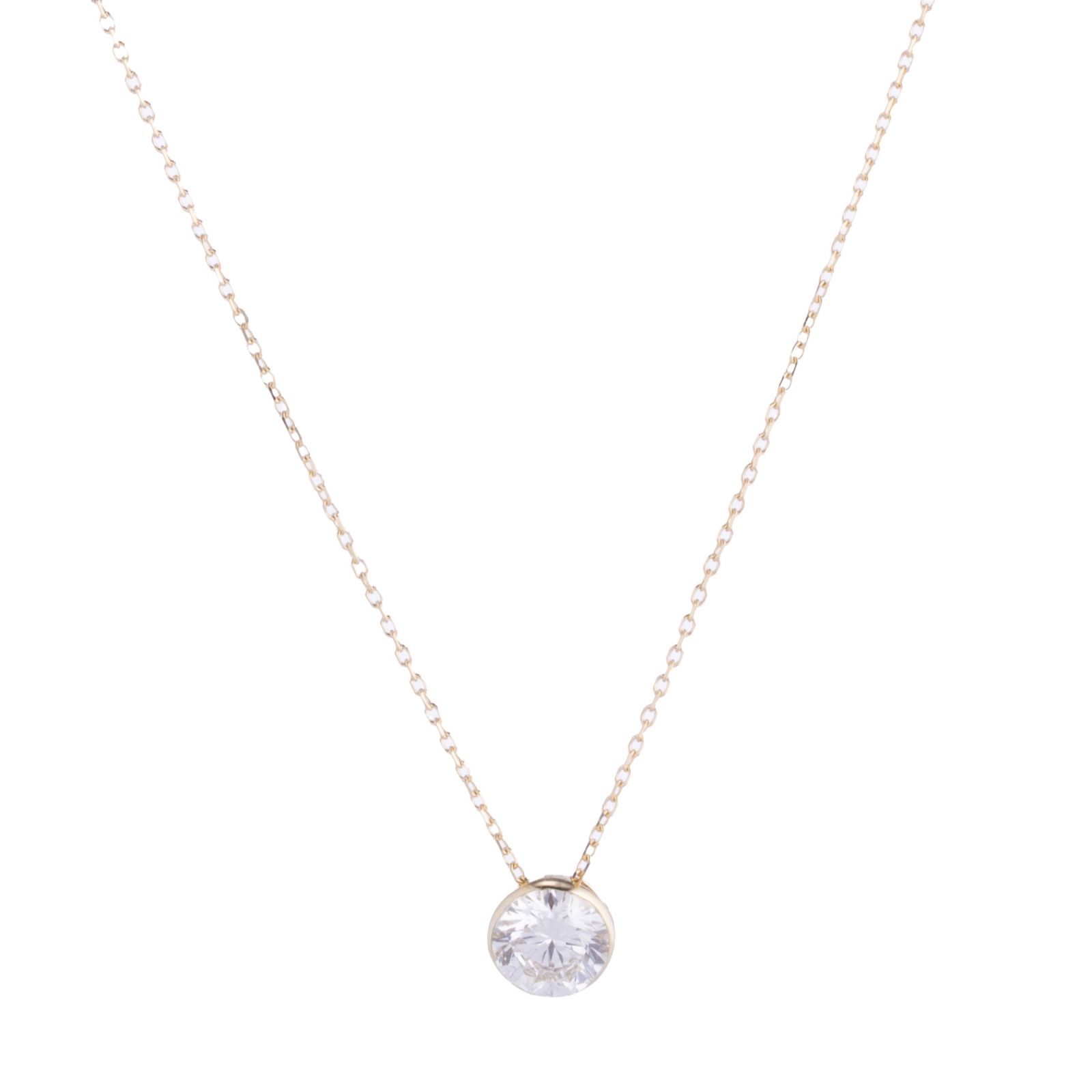 Fire Light 1ct Lab Grown Diamond Invisible Setting Pendant & Chain 9ct Gold
