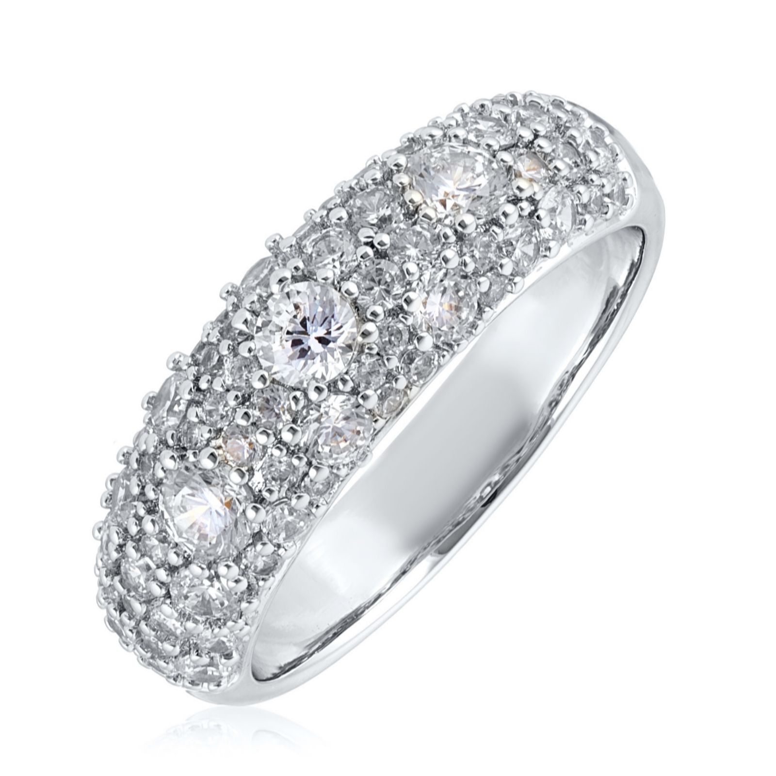 Brenda Edwards Diamonique Mixed Pave Band Ring - QVC UK