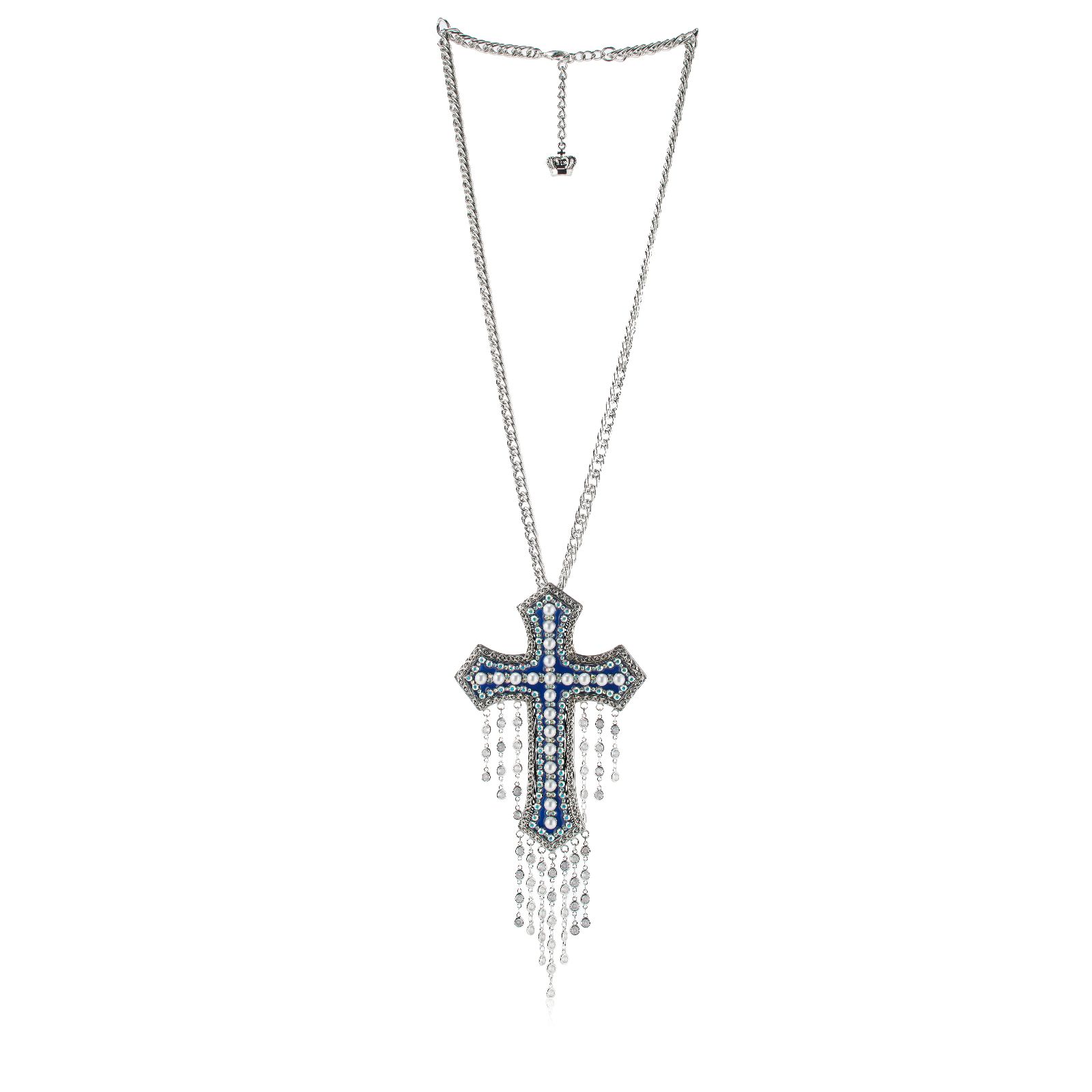 Outlet Butler & Wilson Pearl Cross & Tassel Necklace