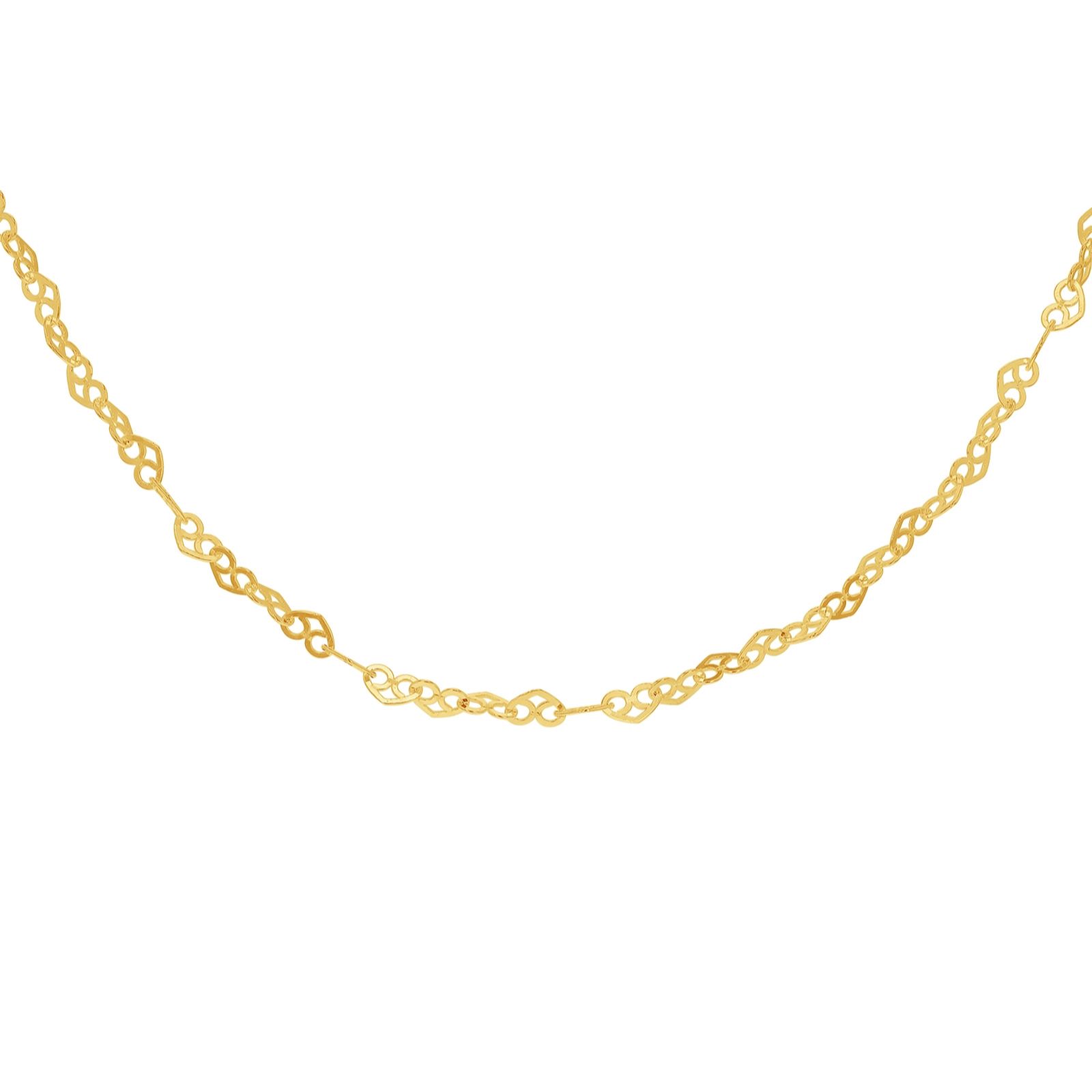 Faith & Brown Italian Crafted Sterling Silver Heart Link Chain 18"