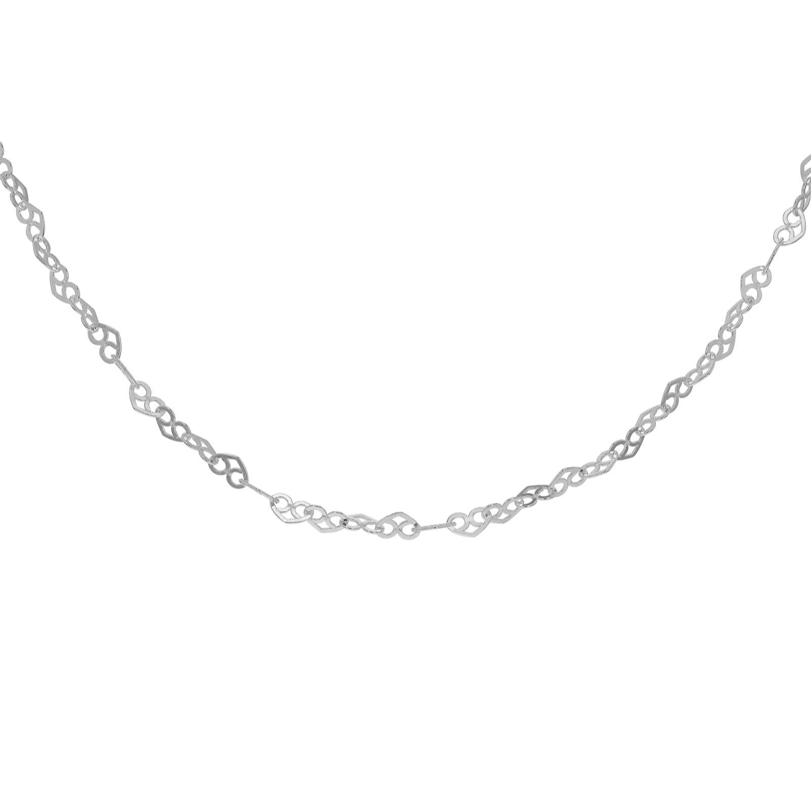 Faith & Brown Italian Crafted Sterling Silver Heart Link Chain 18"