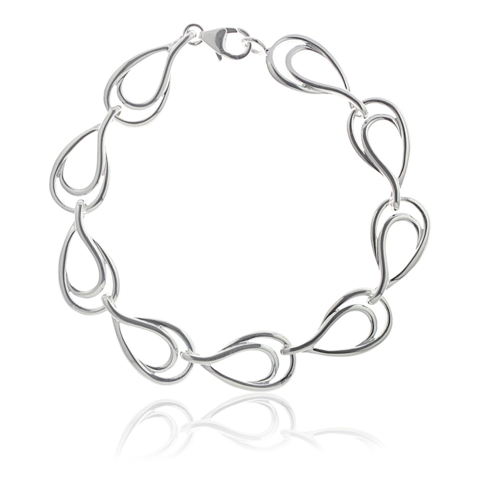 Nina B Double Open Link Bracelet Sterling Silver