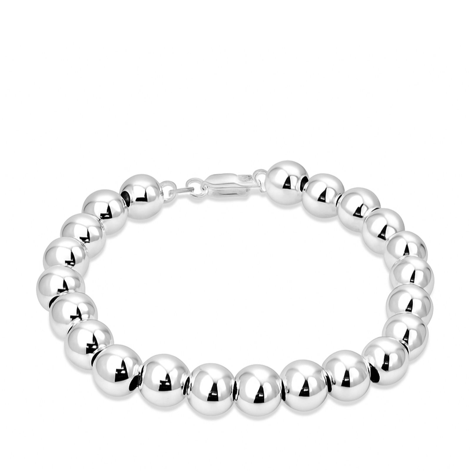 Faith & Brown Italian Crafted 8mm Ball Bracelet Sterling Silver