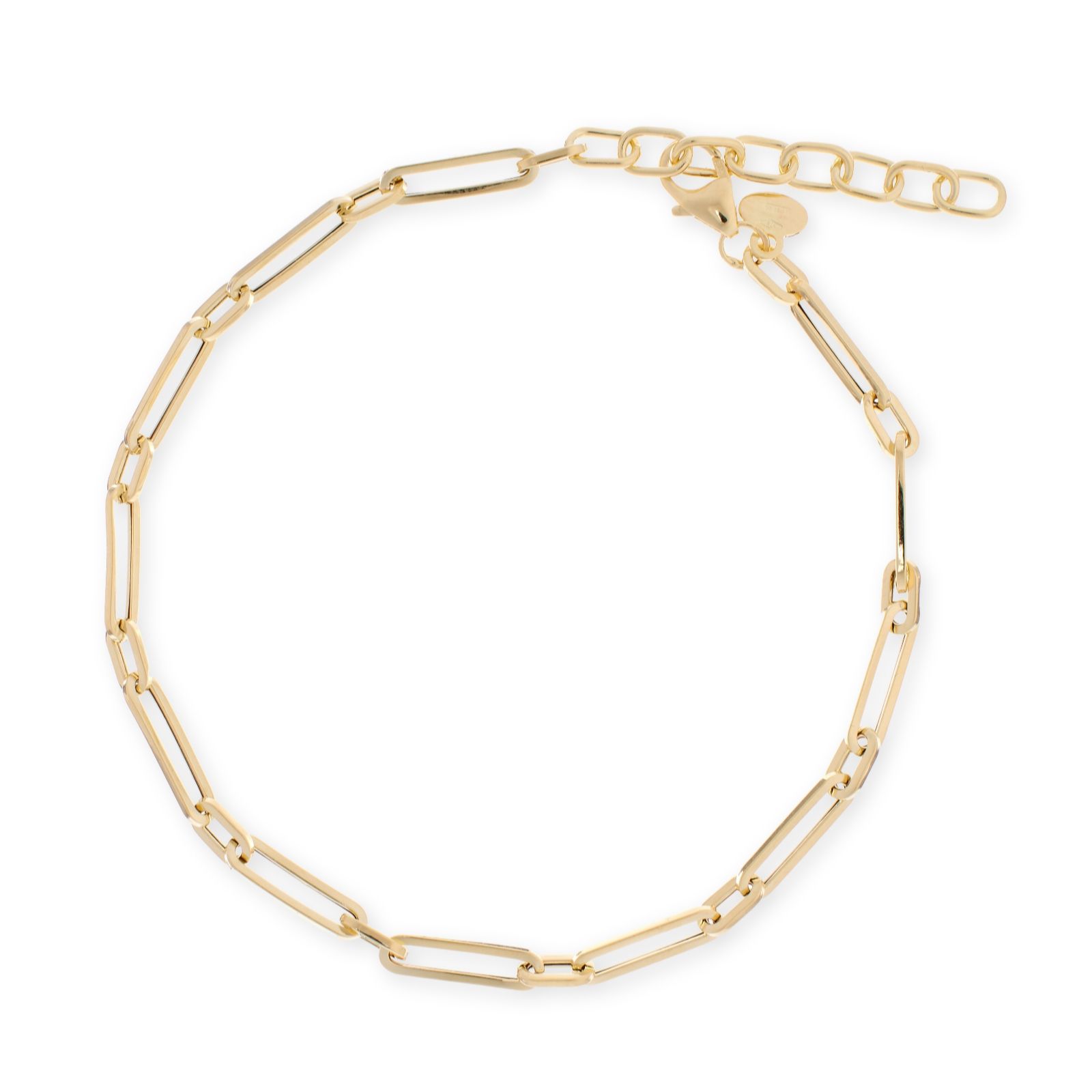 GOLD 9ct Italian Gold Fine Paper Clip Bracelet 1.41g