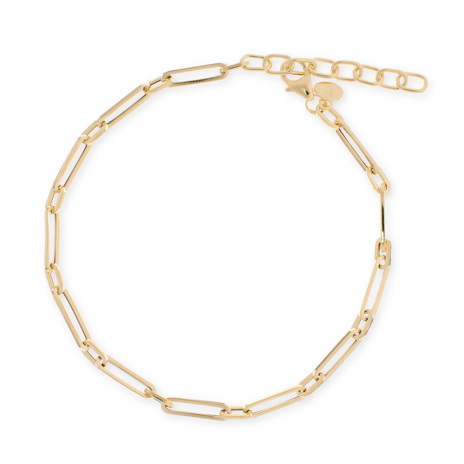 GOLD 9ct Italian Gold Fine Paper Clip Bracelet 1.41g