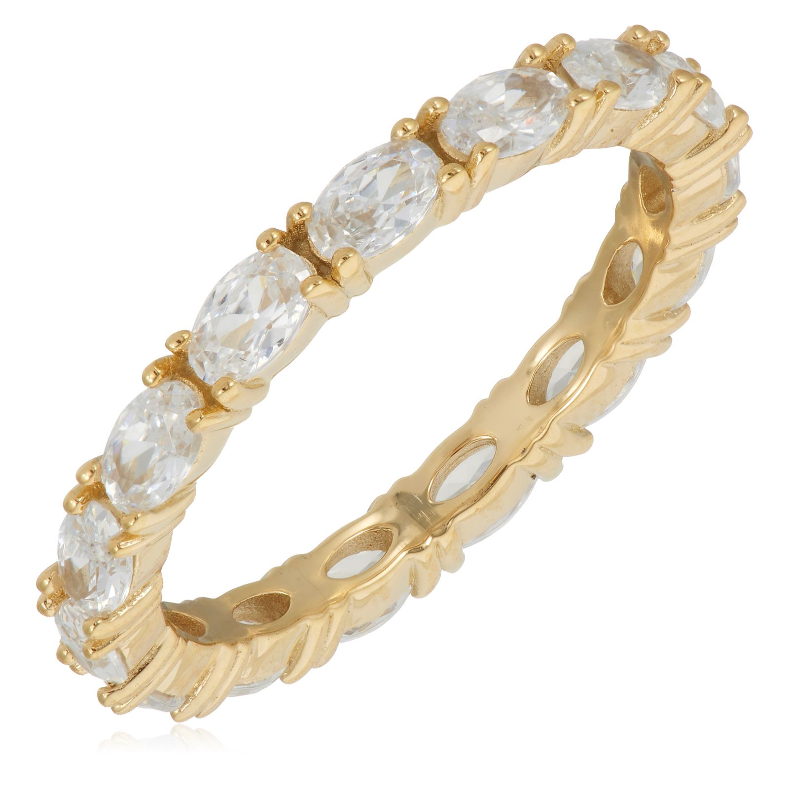 Diamonique 2.7ct East West Eternity Ring Sterling Silver
