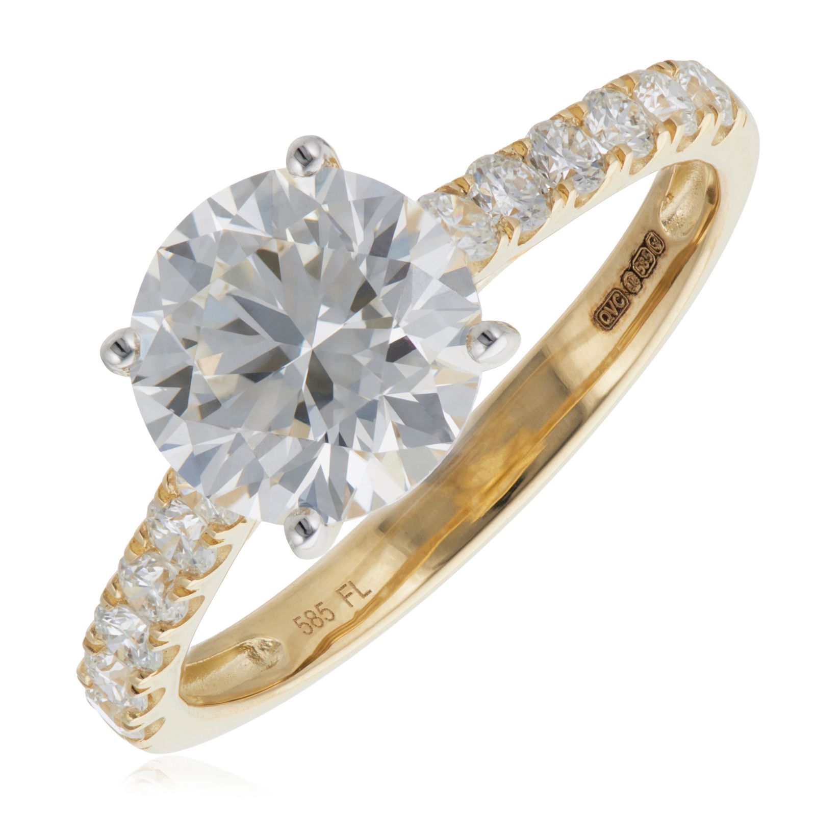 Fire Light 3ct Lab Grown Diamond Solitaire Ring 14ct Gold