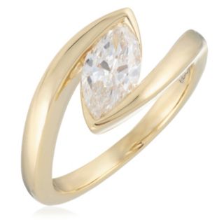 Fire Light 0.9ct Lab Grown Diamond East West Ring 18ct Gold Vermeil