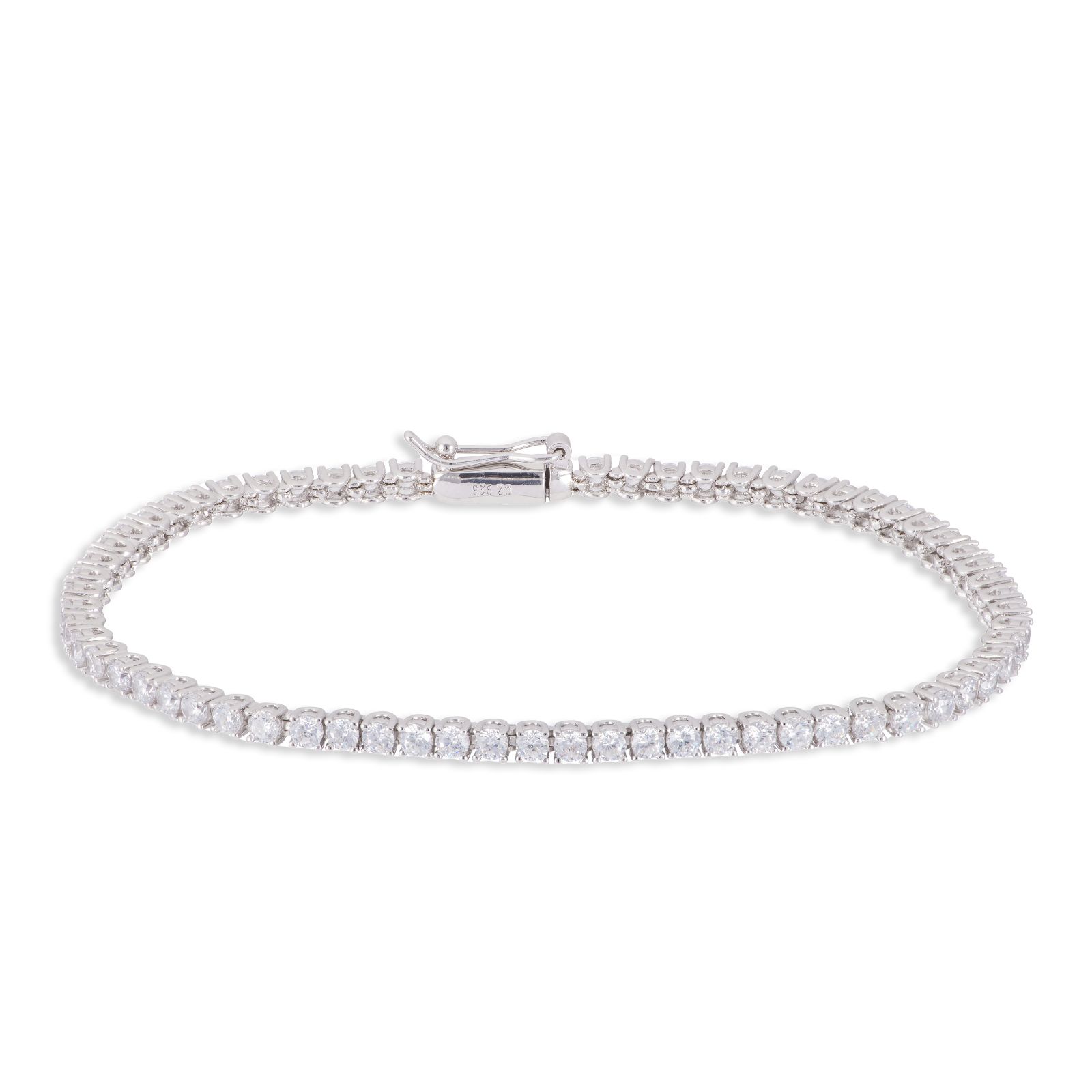 Diamonique 3.2ct tw 19cm Bracelet Sterling Silver - QVC UK