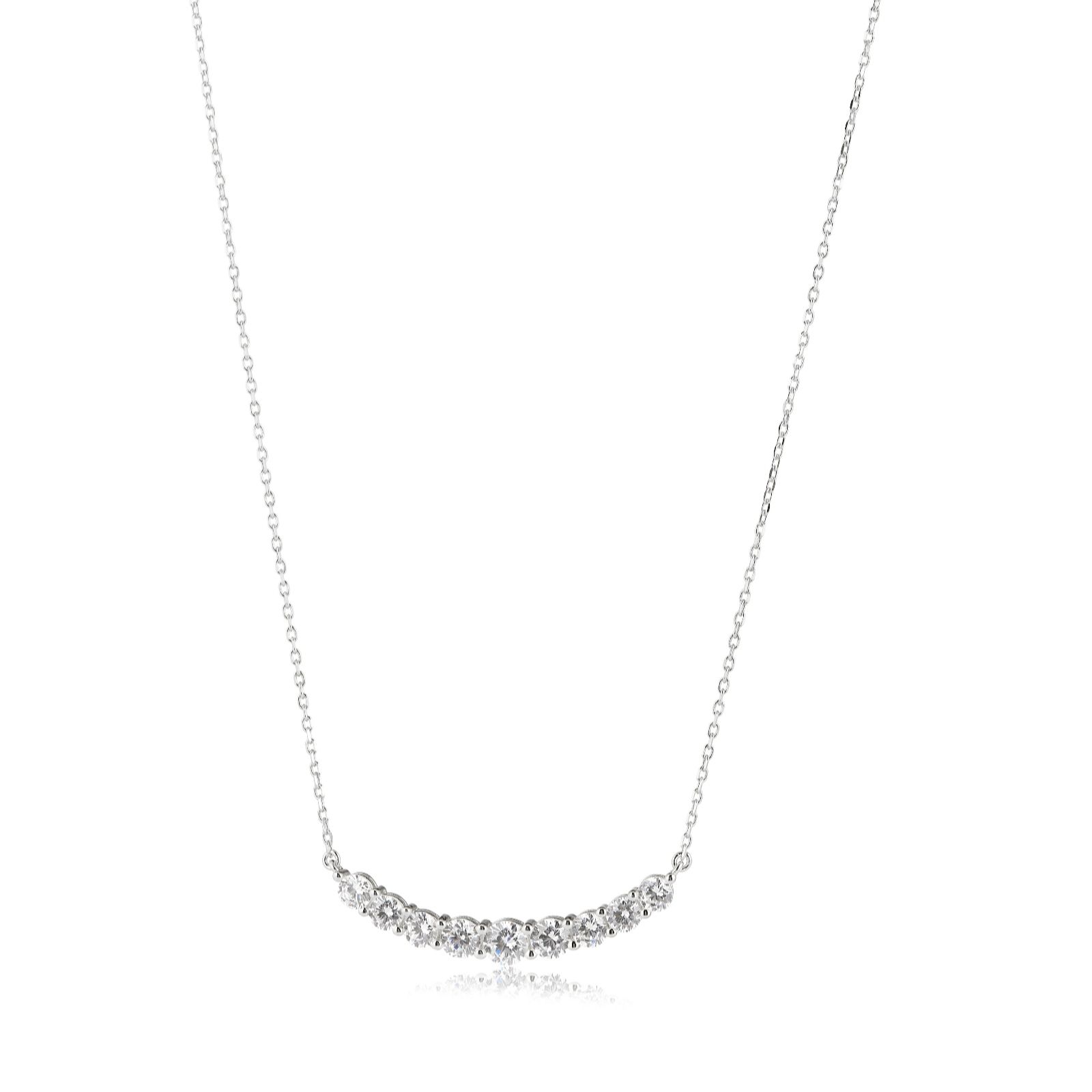 Diamonique 1.8ct tw Multi Stone Pendant Necklace Sterling Silver - QVC UK