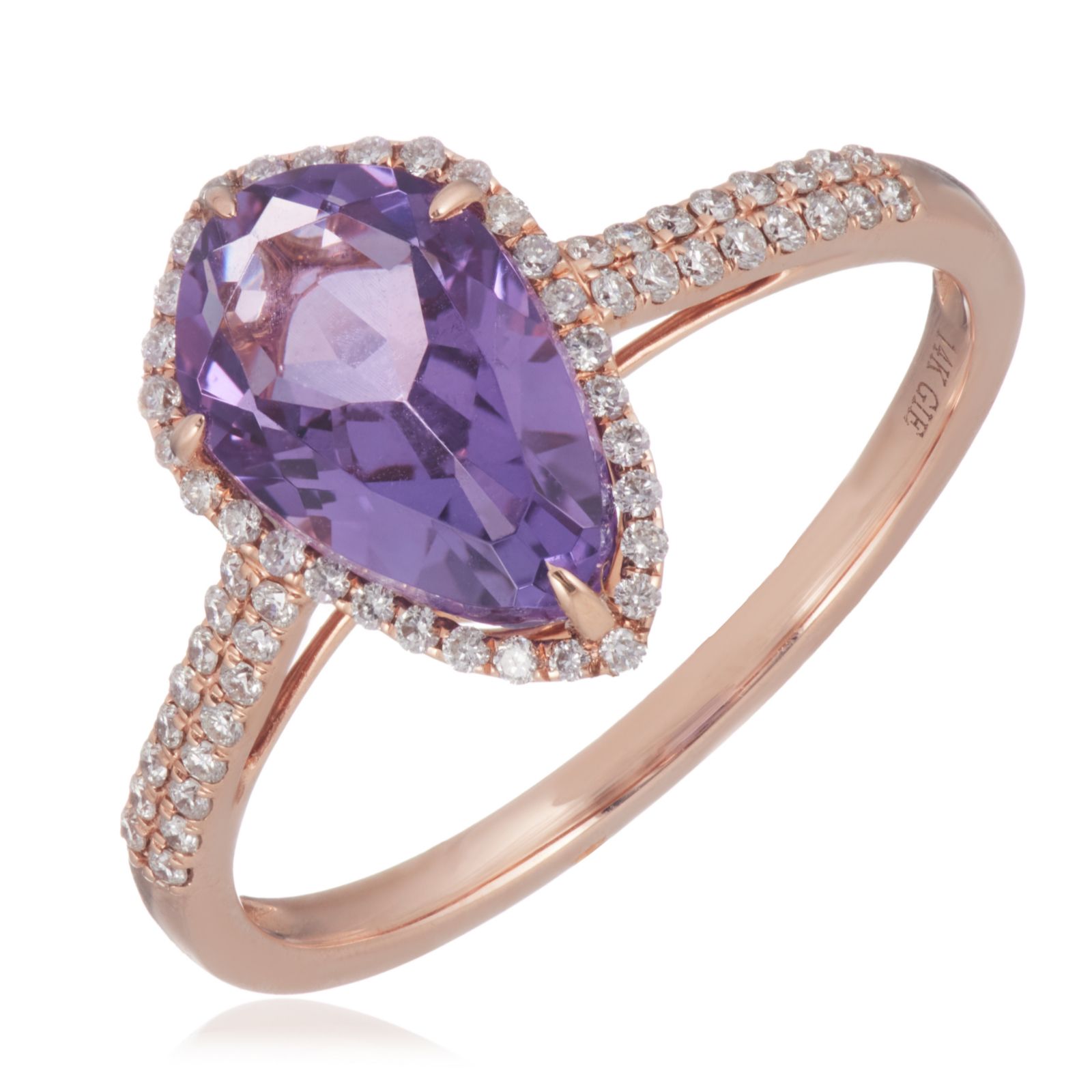 Oisha 1.35ct Semi Precious Gemstone 0.19ct Diamond Ring 14ct Gold