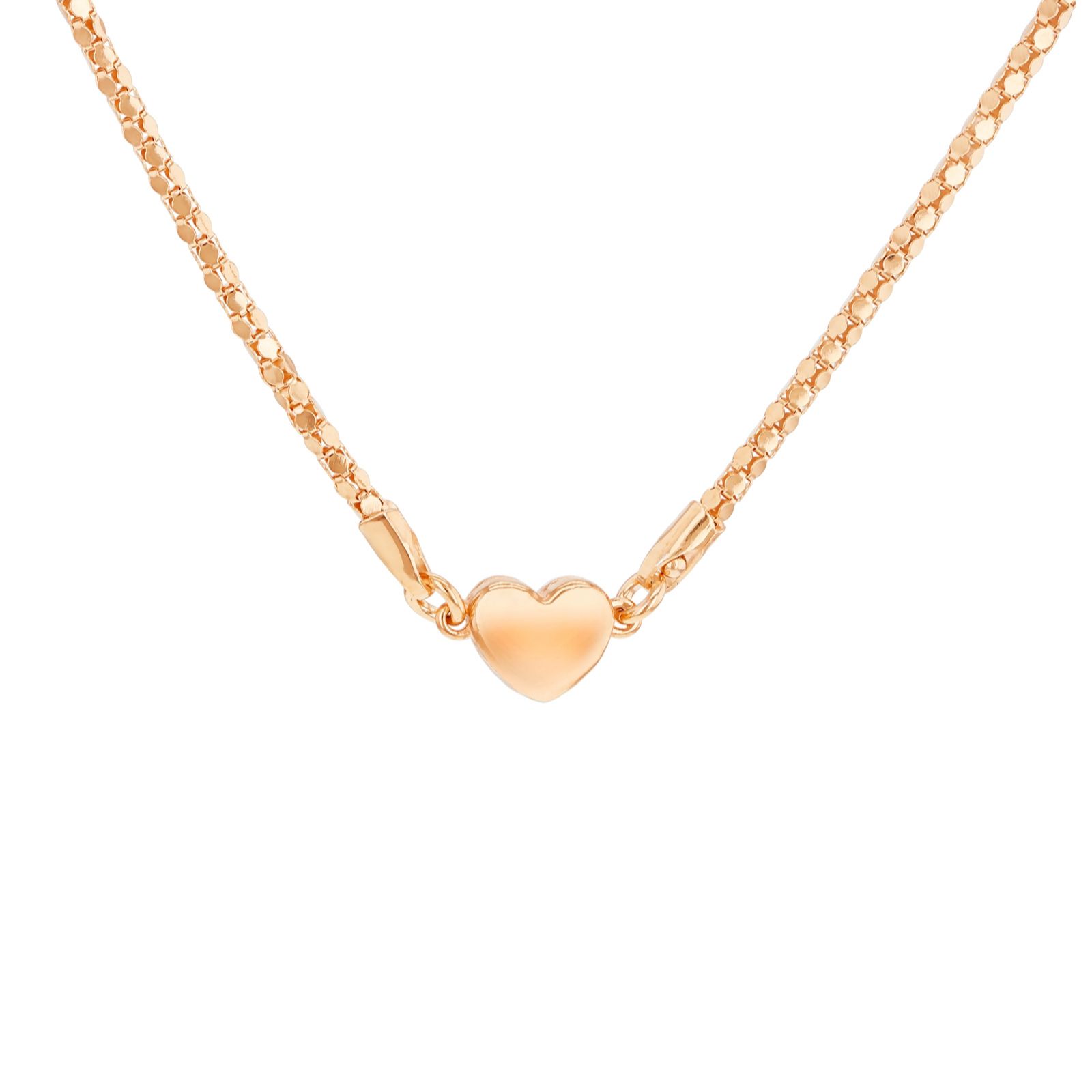 Faith & Brown Italian Crafted Magnetic Heart Popcorn chain Necklace