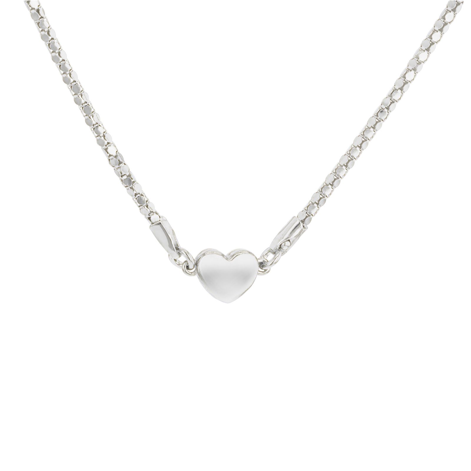 Faith and Brown Italian Crafted Magnetic Heart Popcorn chain Necklace
