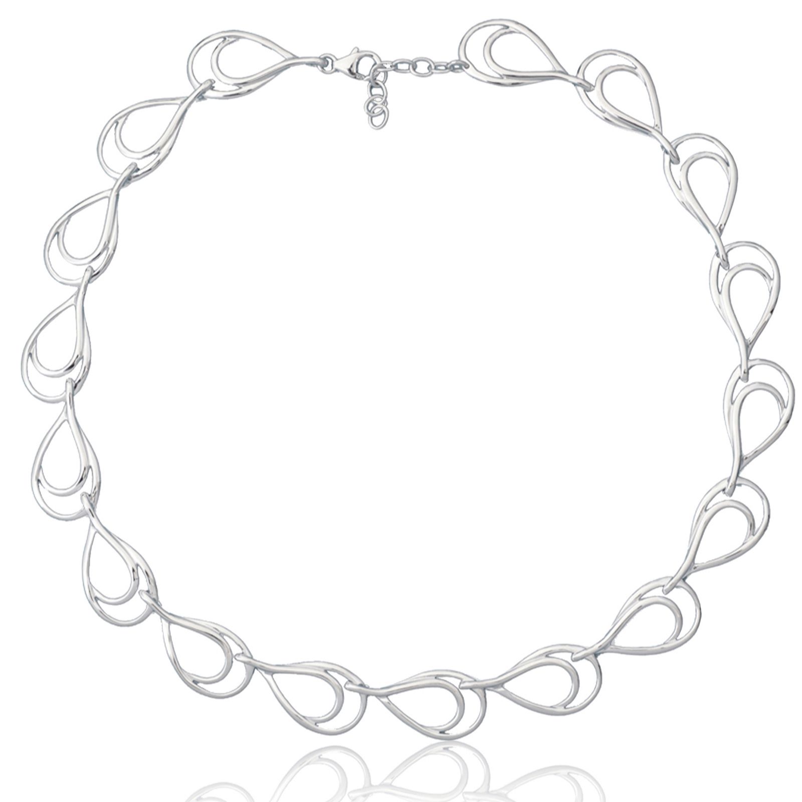 Nina B Double Open Link Necklace Sterling Silver