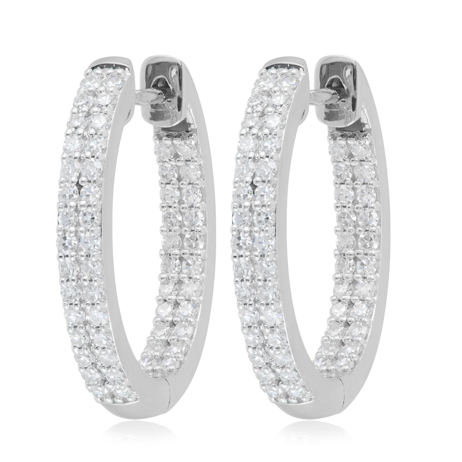 Fire Light 0.7ct Lab Grown Diamond Double Row Hoop Earrings 9ct Gold