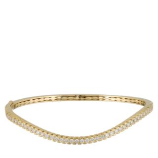 Fire Light 1.5ct Lab Grown Diamond Pave Wave Bangle 9ct Gold