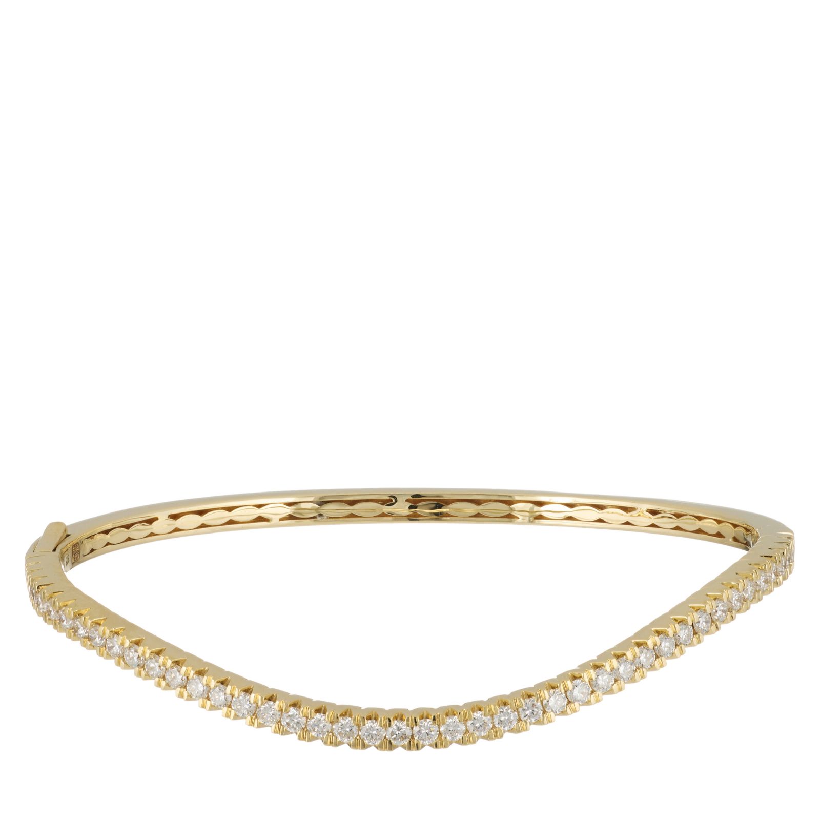 Fire Light 1.5ct Lab Grown Diamond Pave Wave Bangle 9ct Gold